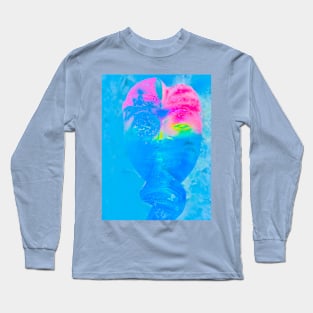 A pastel blue pink Bali face mask Long Sleeve T-Shirt